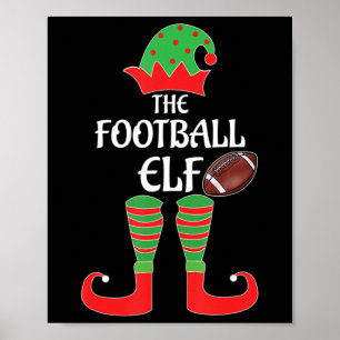 Football Elf Family Matching Group Christmas Sport Poster