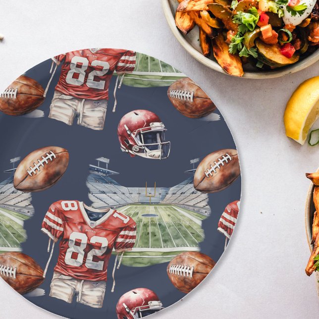 Football Equipment Pattern Paper Plate (Creator Uploaded)