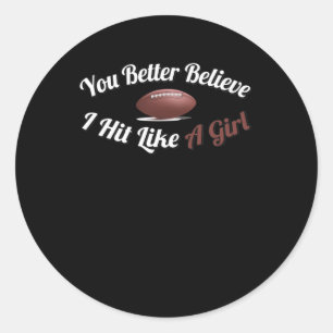 Football Eye Hit Like A Girl Power Sticker 