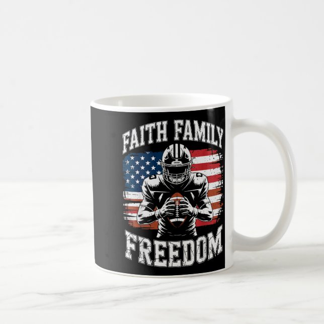 Football Faith Family Dom Patriotic Christian Foot Coffee Mug (Right)