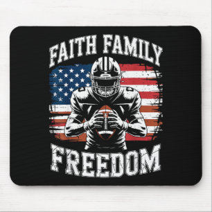 Football Faith Family Dom Patriotic Christian Foot Mouse Mat
