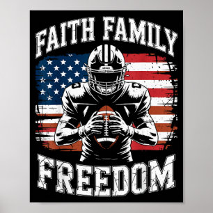 Football Faith Family Dom Patriotic Christian Foot Poster