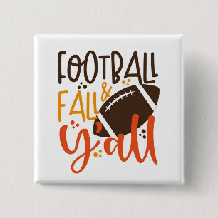 Football Fall & Y'all 15 Cm Square Badge