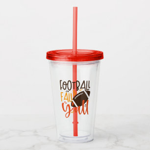 Football Fall & Y'all Acrylic Tumbler