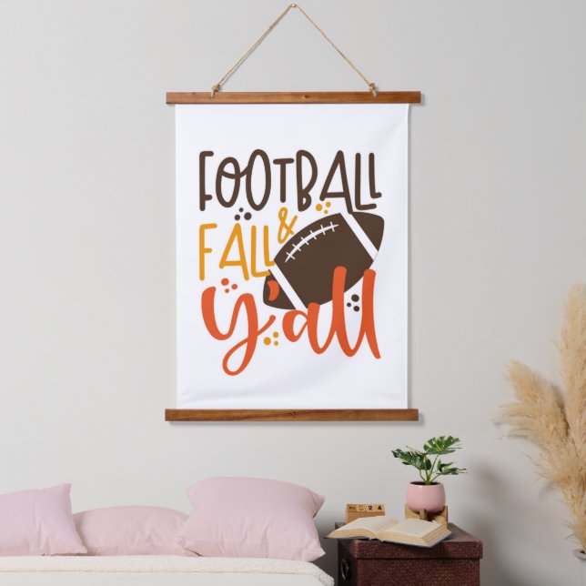 Football Fall & Y'all Hanging Tapestry (Bedroom)