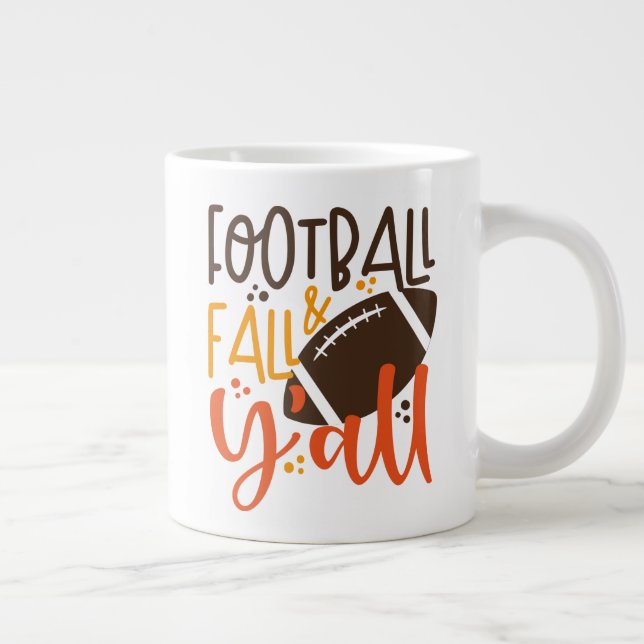 Football Fall & Y'all Large Coffee Mug (Right)