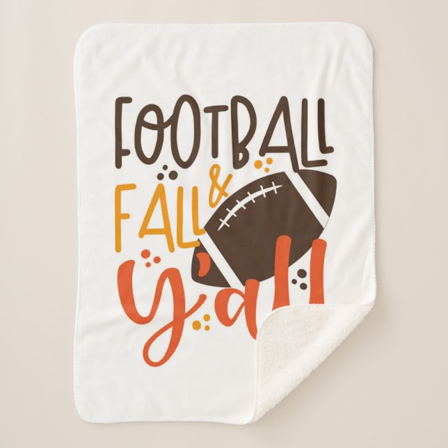 Football Fall & Y'all Sherpa Blanket (Front)