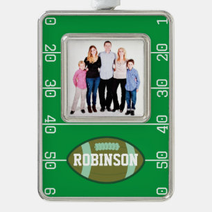 Football Family Christmas Silver Plated Framed Ornament