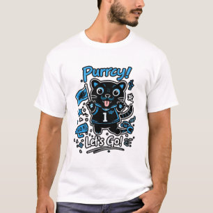 Football Fan Cat Illustration – Cute Mascot Style T-Shirt