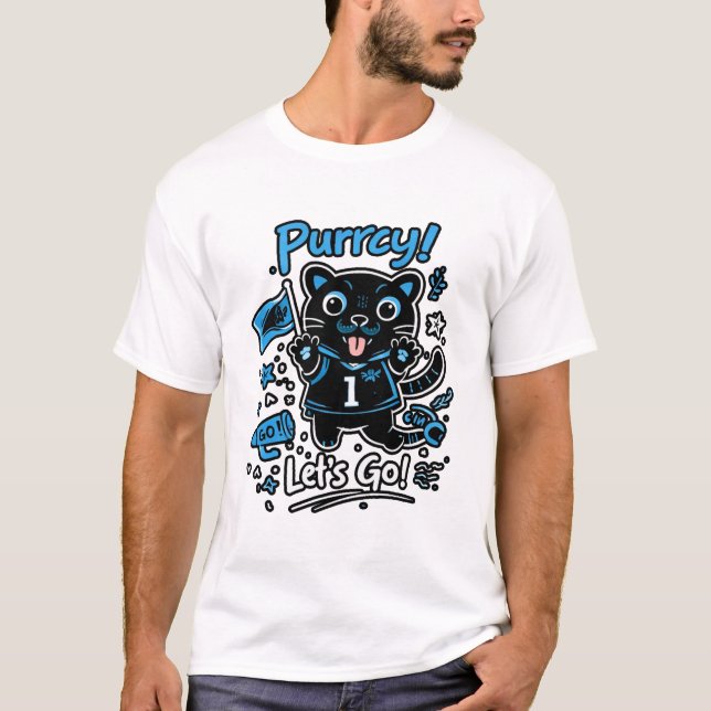 Football Fan Cat Illustration – Cute Mascot Style  T-Shirt (Front)