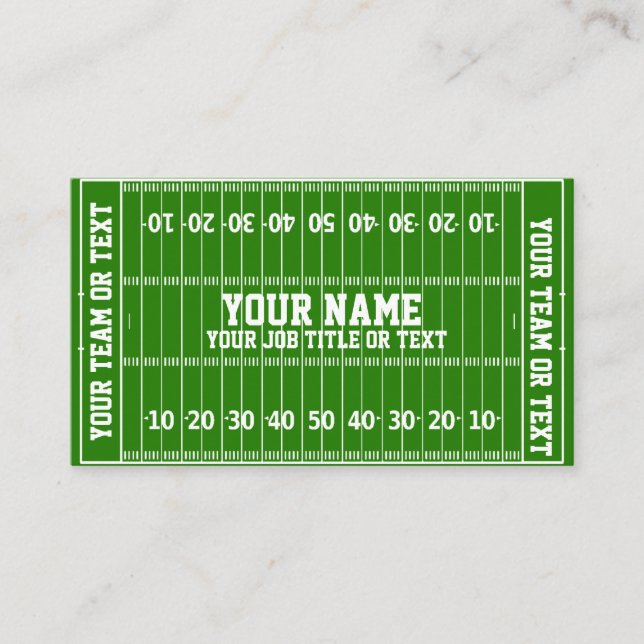 Football Fan Coach Player Business Card (Front)