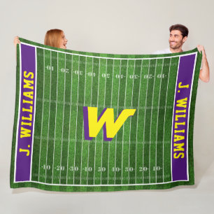Football Fan   Custom Name and Colours   Purple Fleece Blanket