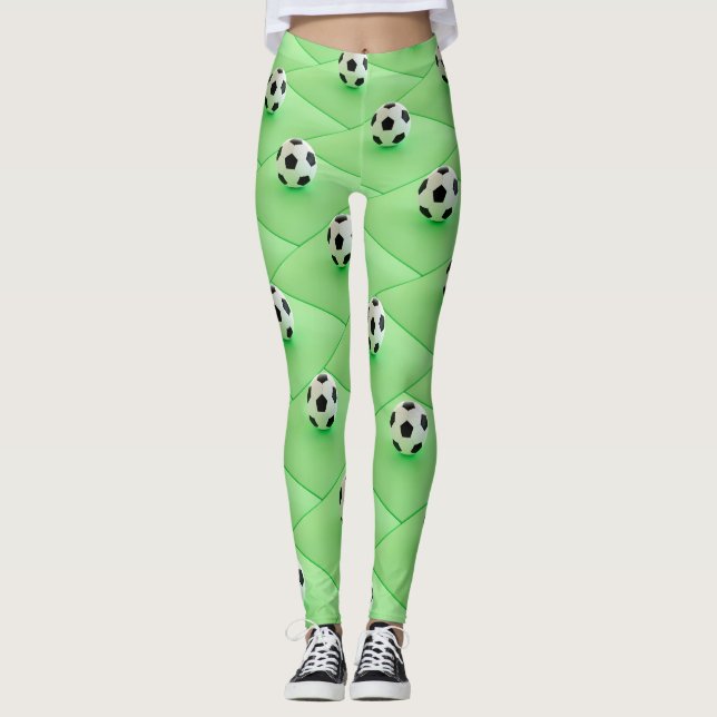 Football Fan Design with Blue Background Leggings (Front)