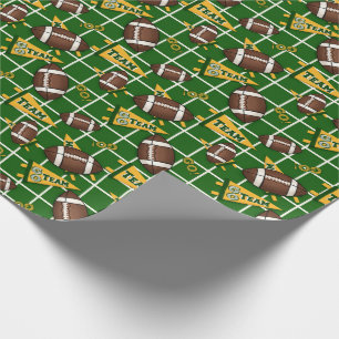 Football Fan / Green & gold Pennants Wrapping Paper