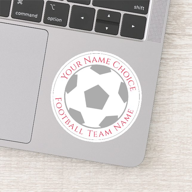 Football Fan Personalised with Team Name Sticker (Detail)
