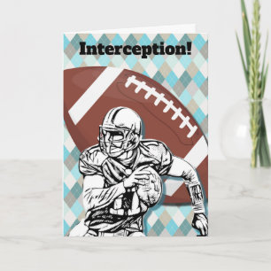 Football Fan Player School Fun Birthday Card