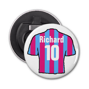 Football Fan Shirt to Personalise. Bottle Opener