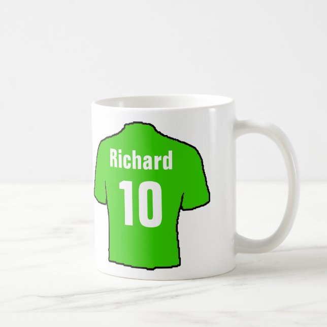 Football Fan Shirt to Personalise. Coffee Mug (Right)