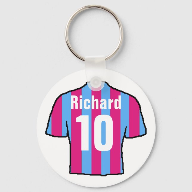 Football Fan Shirt to Personalise. Key Ring (Front)