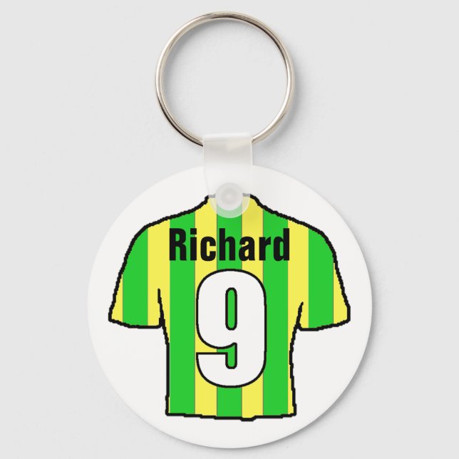 Football Fan Shirt to Personalise. Key Ring (Front)