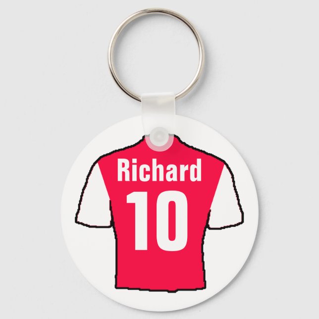 Football Fan Shirt to Personalise. Key Ring (Front)