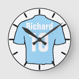 Football Fan Shirt to Personalise. Round Clock