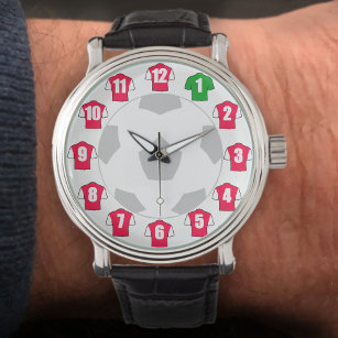 Football Fan Watch - with Red & White Shirts