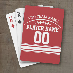 Football Fan with Custom Name and Number Playing Cards