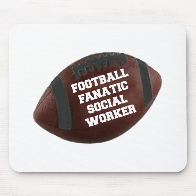 Football Fanatic Social Worker Mouse Mat (Front)