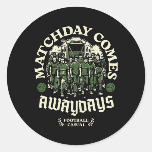 Football fans casual matchday comes classic round sticker