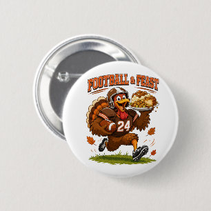 Football & Feast Turkey 6 Cm Round Badge