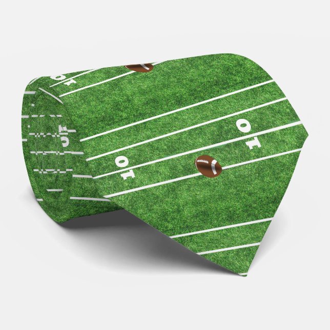 Football Field 10 Yard Line Necktie (Rolled)