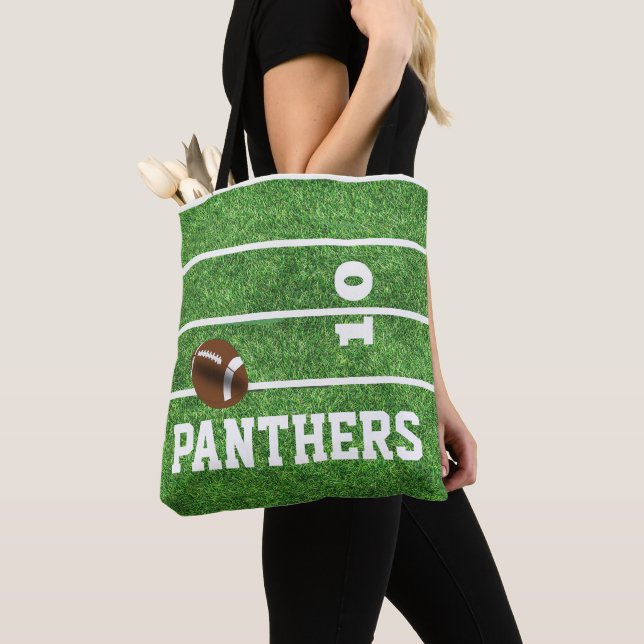 Football Field And Ball Football Team (ANY NAME) Tote Bag (Close Up)