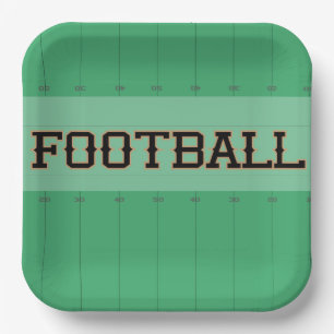 Football Field Championship Square Paper Plate