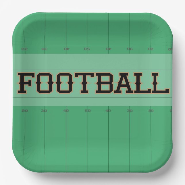 Football Field Championship Square Paper Plate (Front)