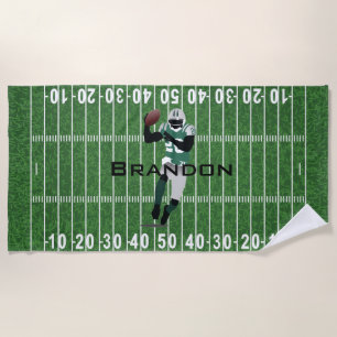 Football Field Design Beach Towel