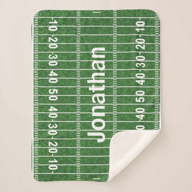 Football Field Design Sherpa Blanket (Front)