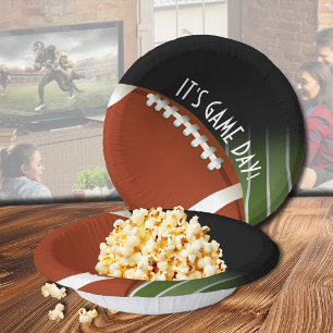 Football Field Game Day Paper Plate