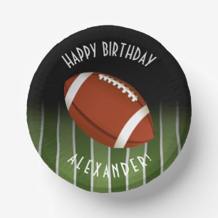 Football Field Happy Birthday Personalised Paper Plate