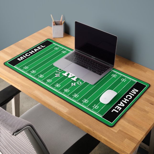 Football Field Sports Personalised Monogram  Desk Mat (Office 2)