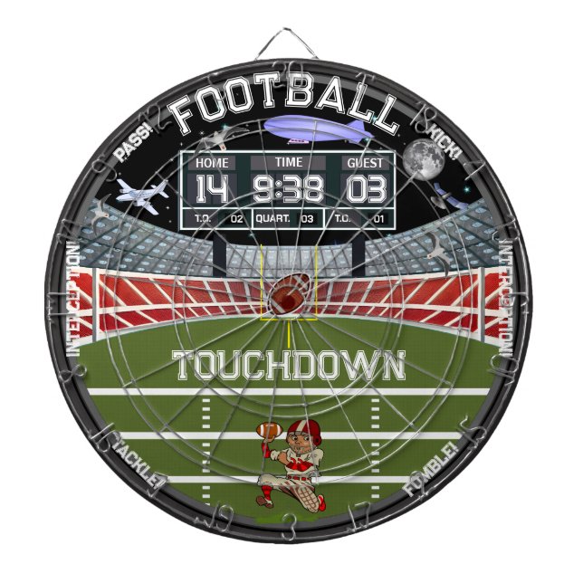 Football Field Starry Nights Stadium House Dartboard (Front)