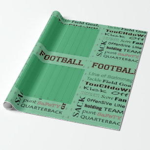 Football Field Typography Wrapping Paper