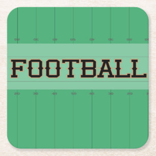 Football Field Yardline Marker Square Paper Coaster