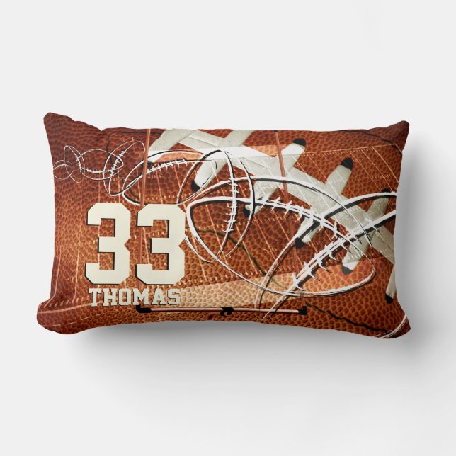 football fieldgoal his name number lumbar cushion (Front)