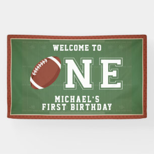 Football First Birthday Banner