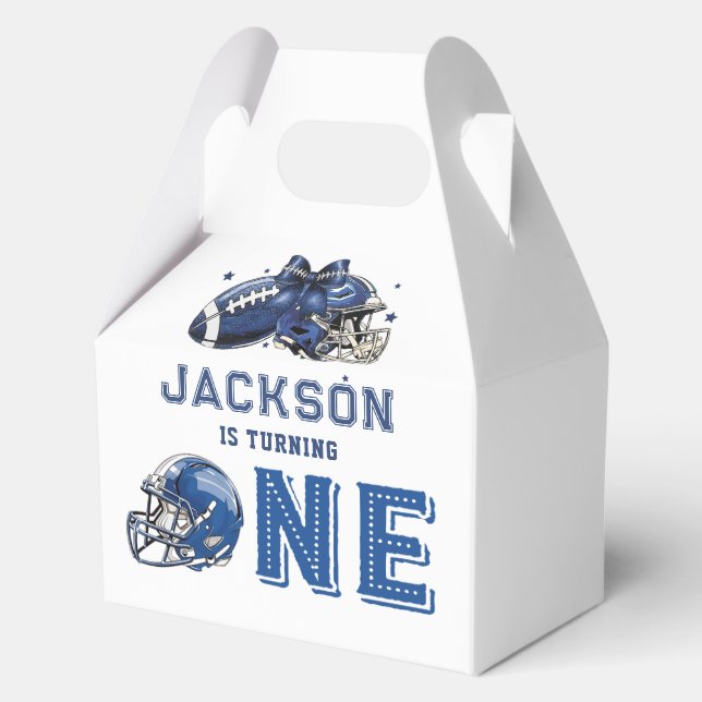 Football First Birthday Favour Boxes (Front)