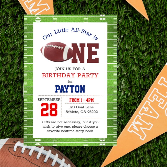 Football First Birthday Invitation (Creator Uploaded)