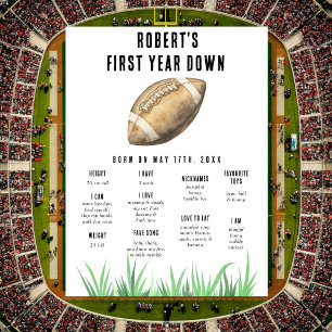 Football First Birthday Milestone Birthday Poster