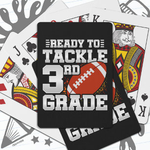 Football First Day 3rd Grade Back To School Playing Cards