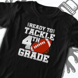 Football First Day 4th Grade Back To School T-Shirt